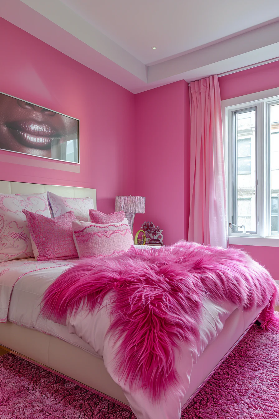 Bright Pink Bedroom Design Ideas