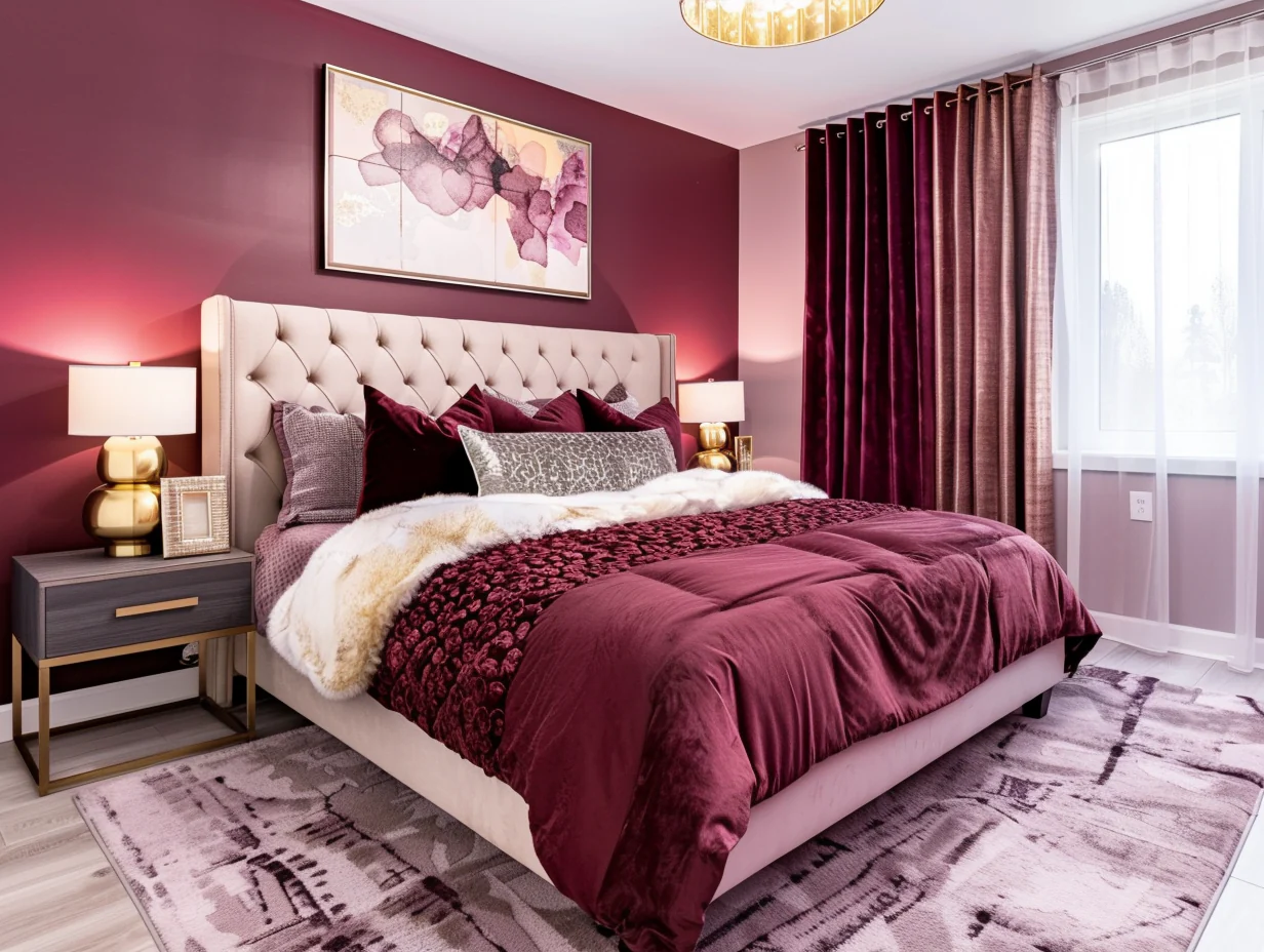 Burgundy And Pink Bedroom Design Ideas