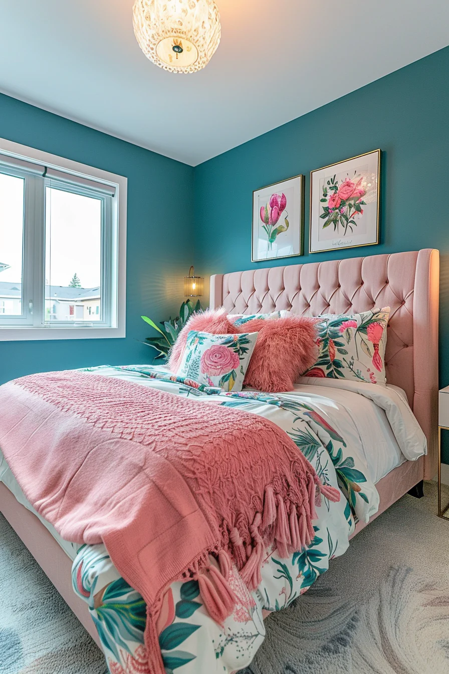 Teal And Pink Bedroom Design Ideas