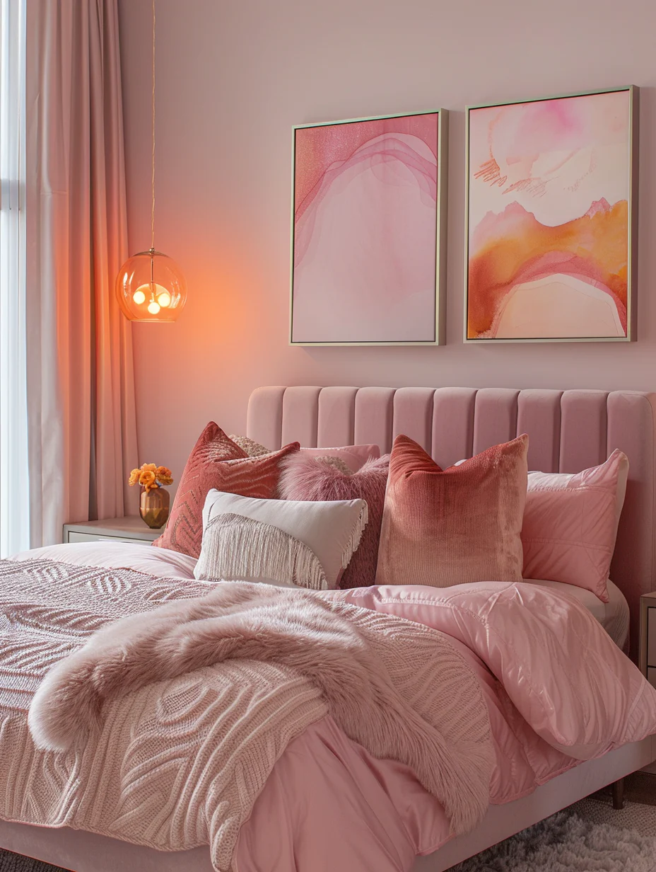 Modern Pink Bedroom Design Ideas