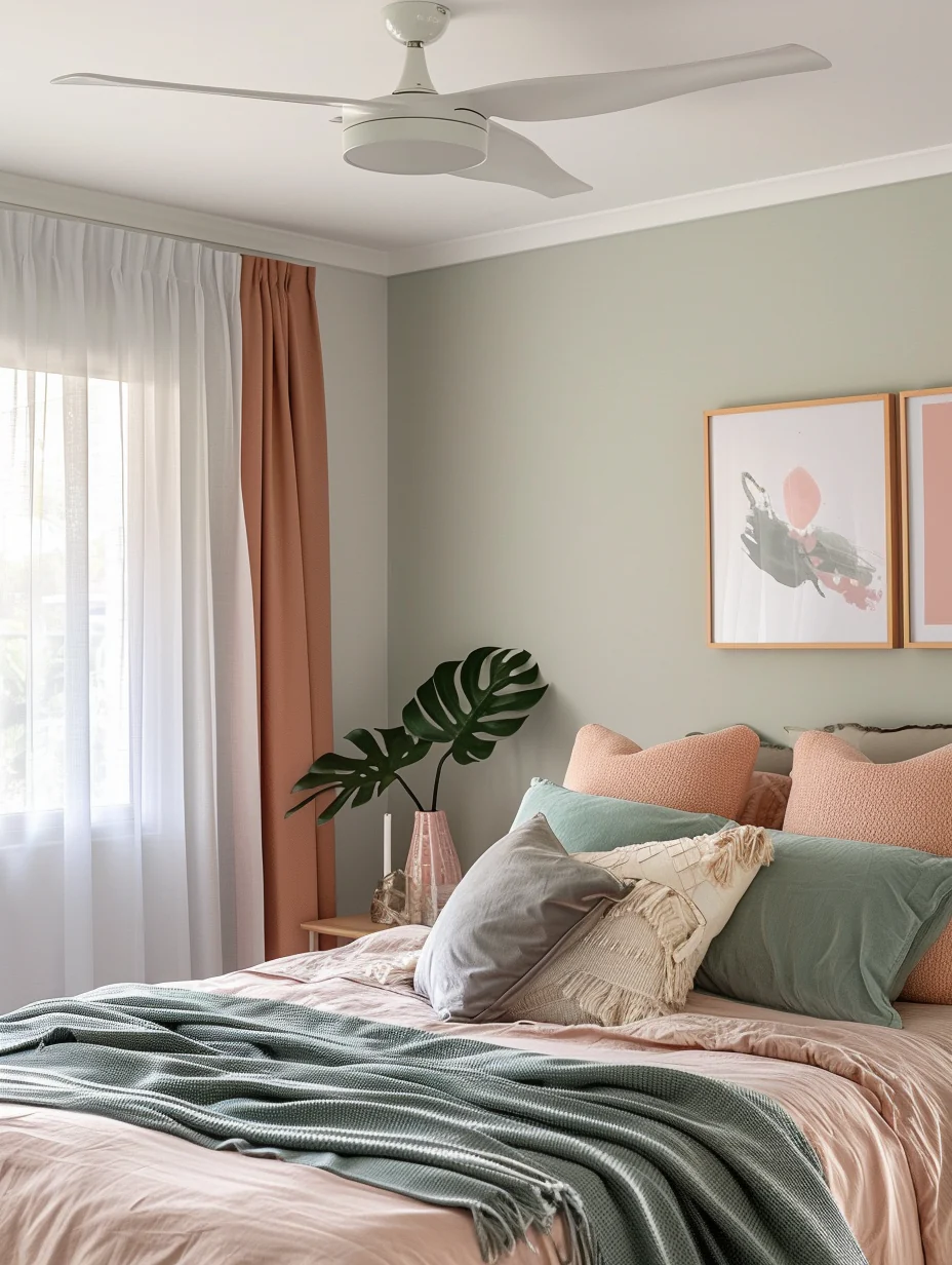 Sage Green And Pink Bedroom Design Ideas