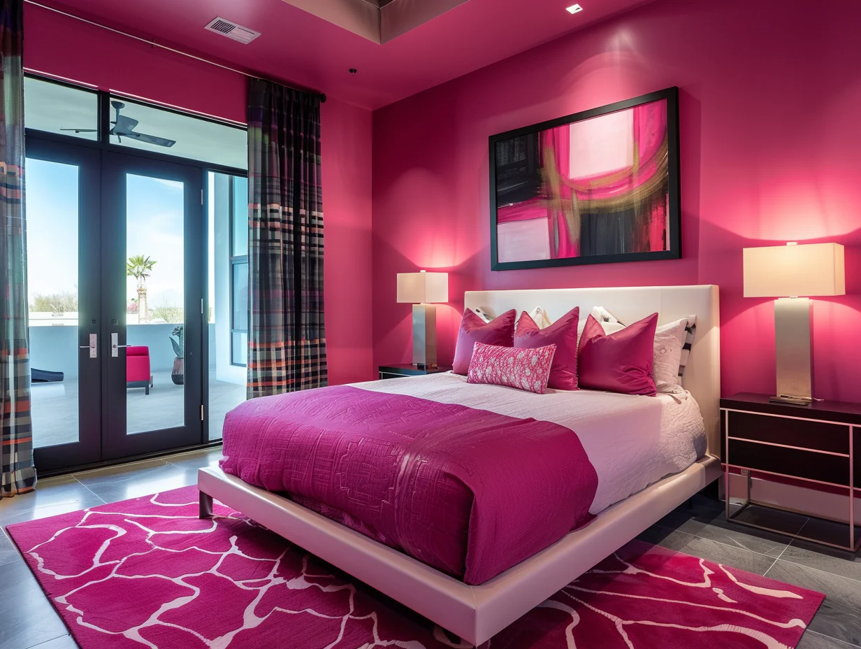 Deep Pink Bedroom Design Ideas