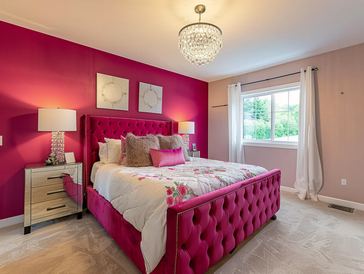 Royal Pink Bedroom Design Ideas