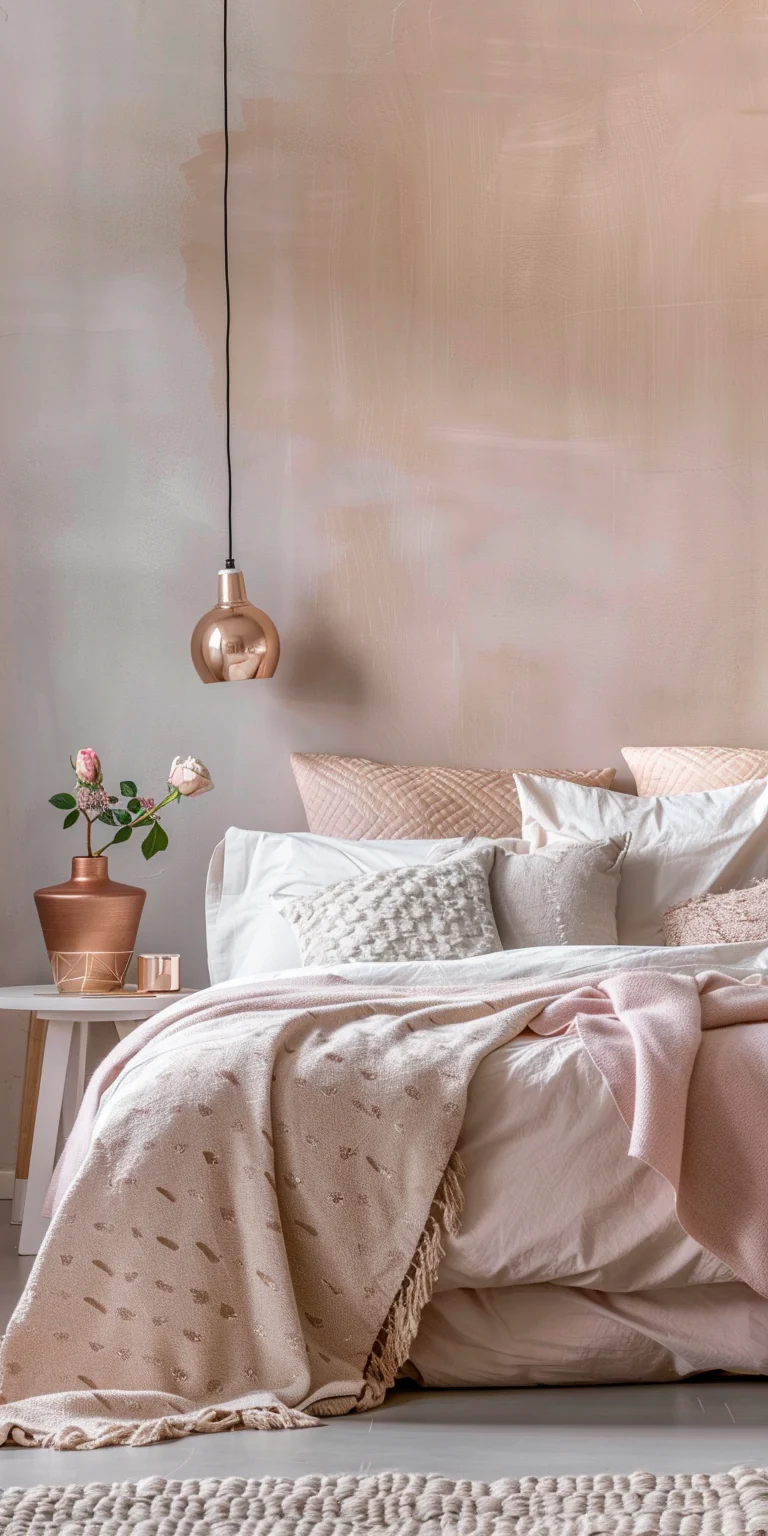 Rose Gold And Pink Bedroom Design Ideas
