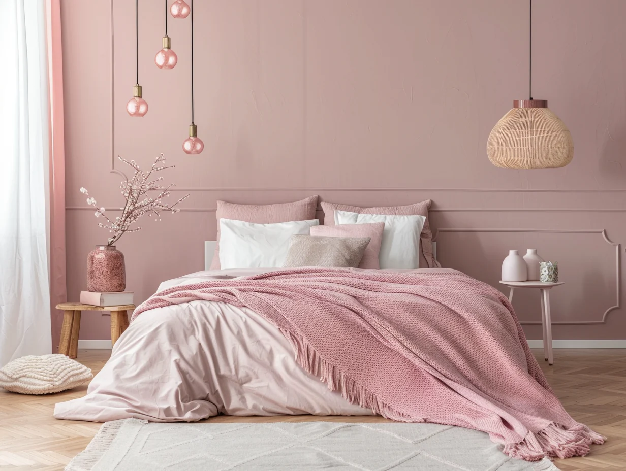 Scandinavian Pink Bedroom Design Ideas