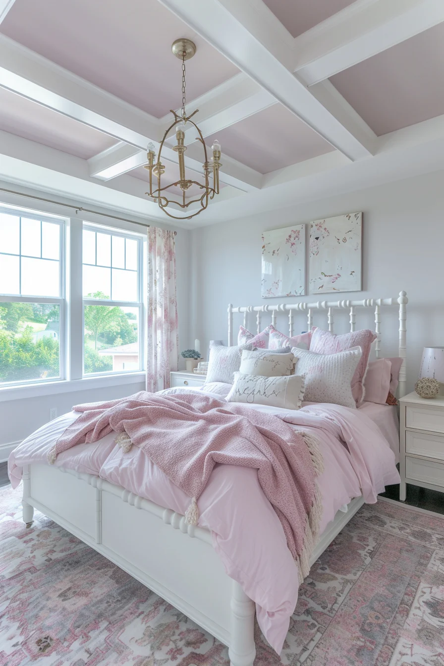 Farmhouse Style Pink Bedroom Design Ideas
