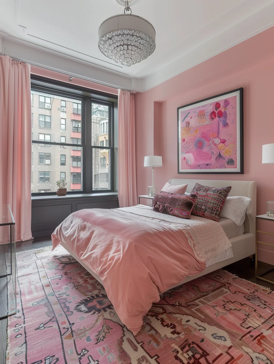New York Pink Bedroom Design Ideas
