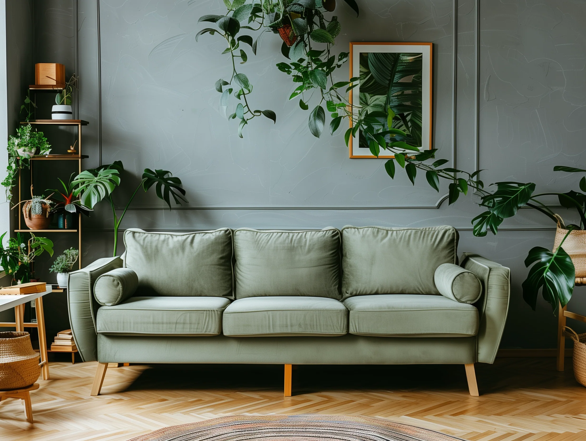 Sage Green Sofa In Living Room Design Ideas