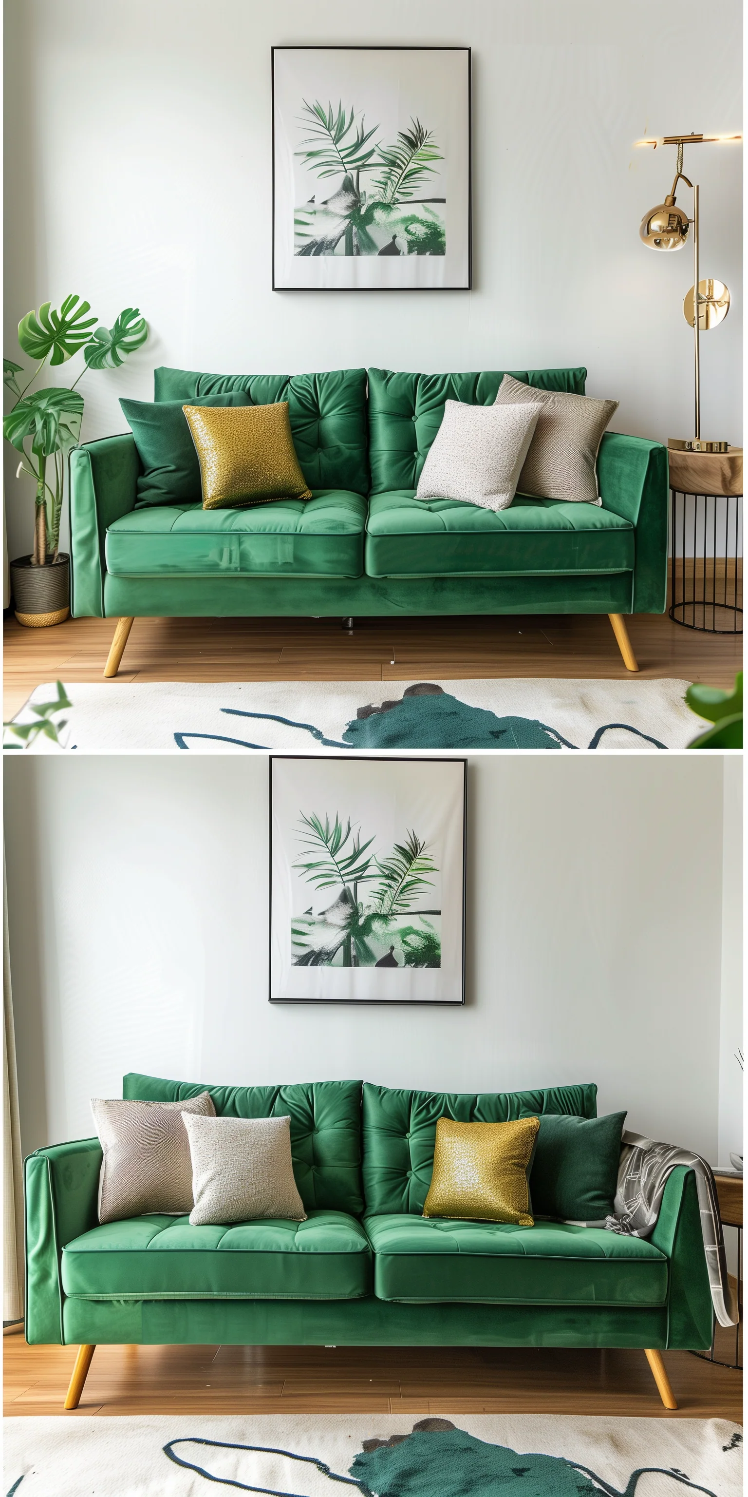 Green Sofa Sleeper In Living Room Design Ideas
