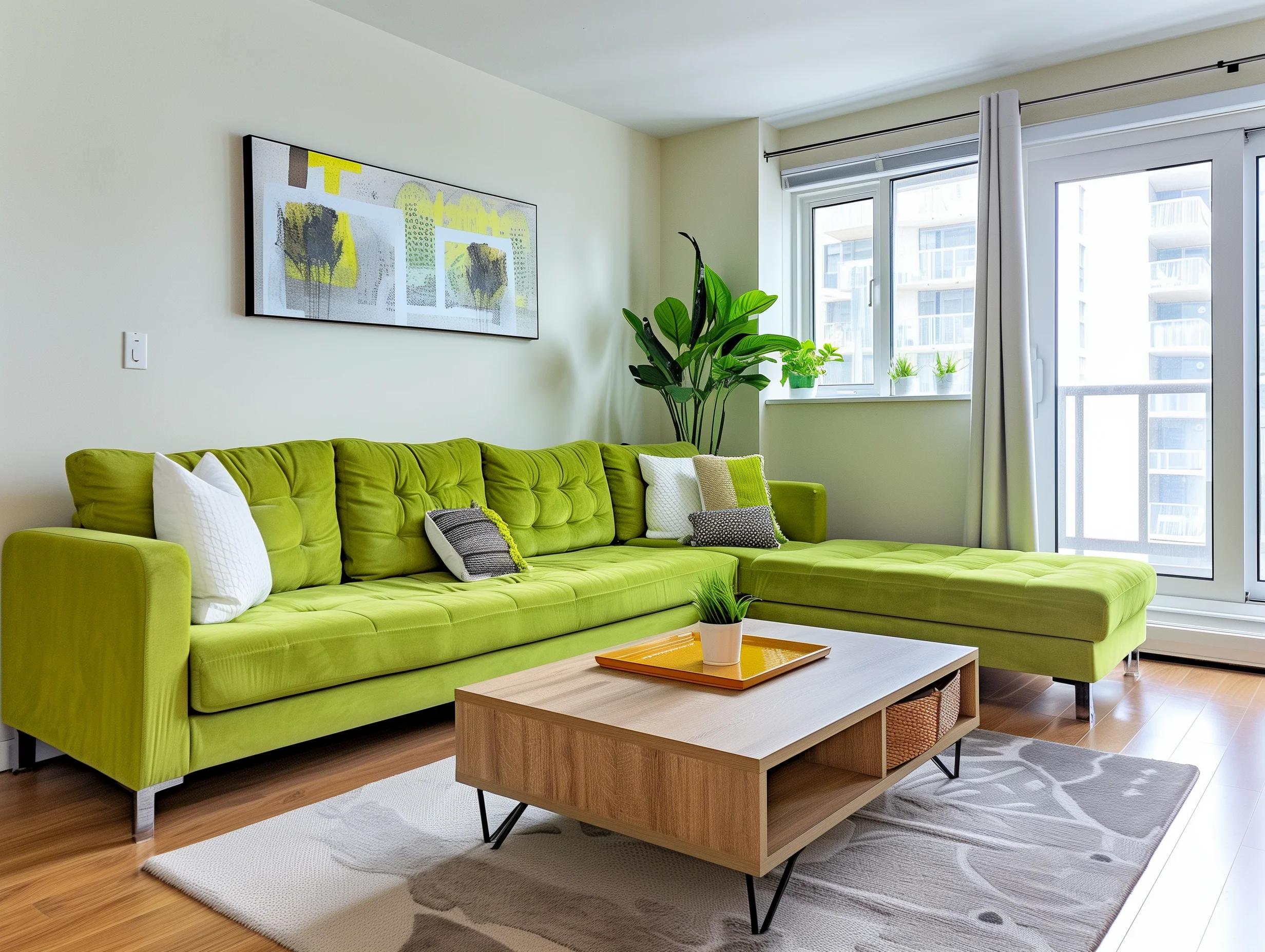 Lime Green Sofa In Living Room Design Ideas