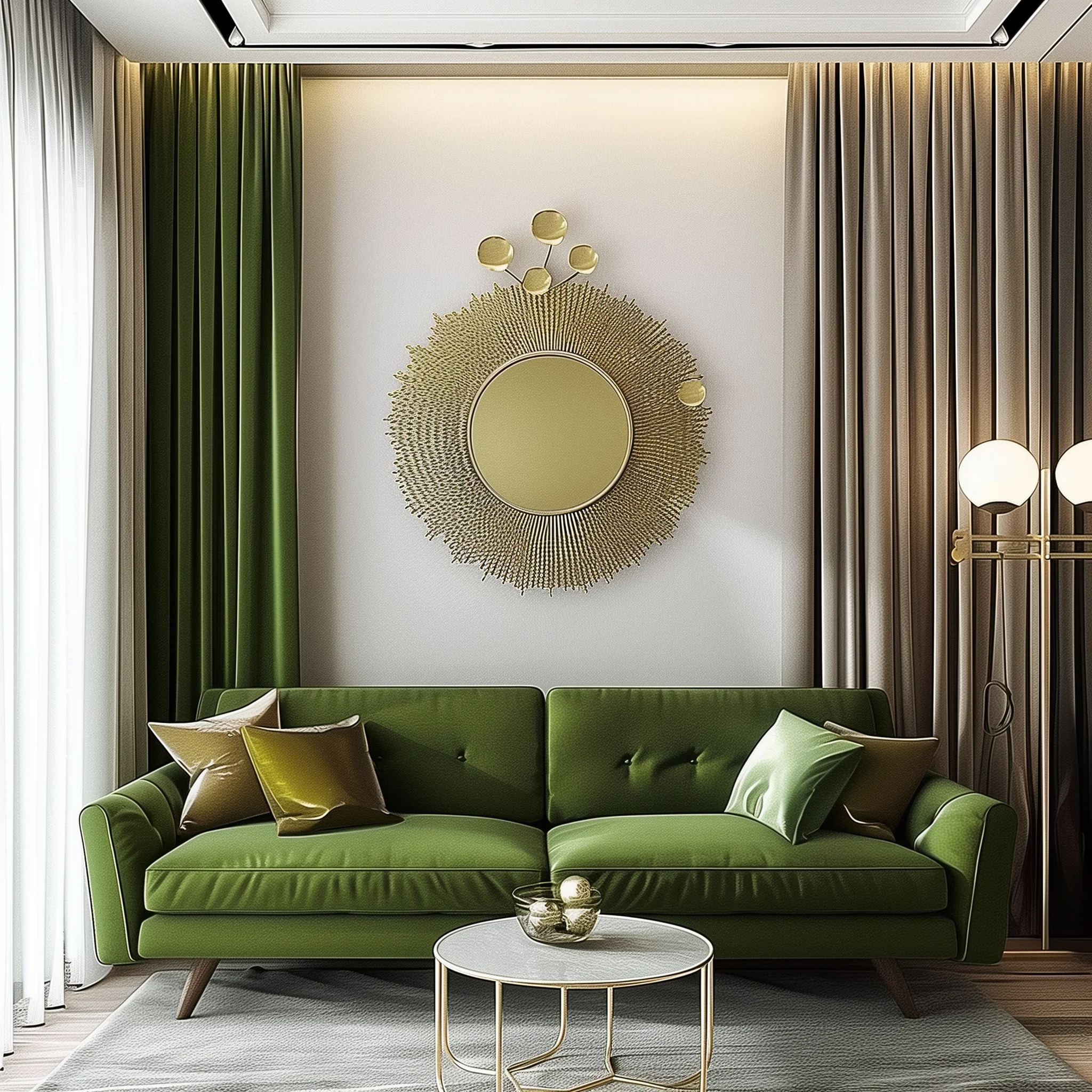 Curtains For Green Sofa In Living Room Design Ideas