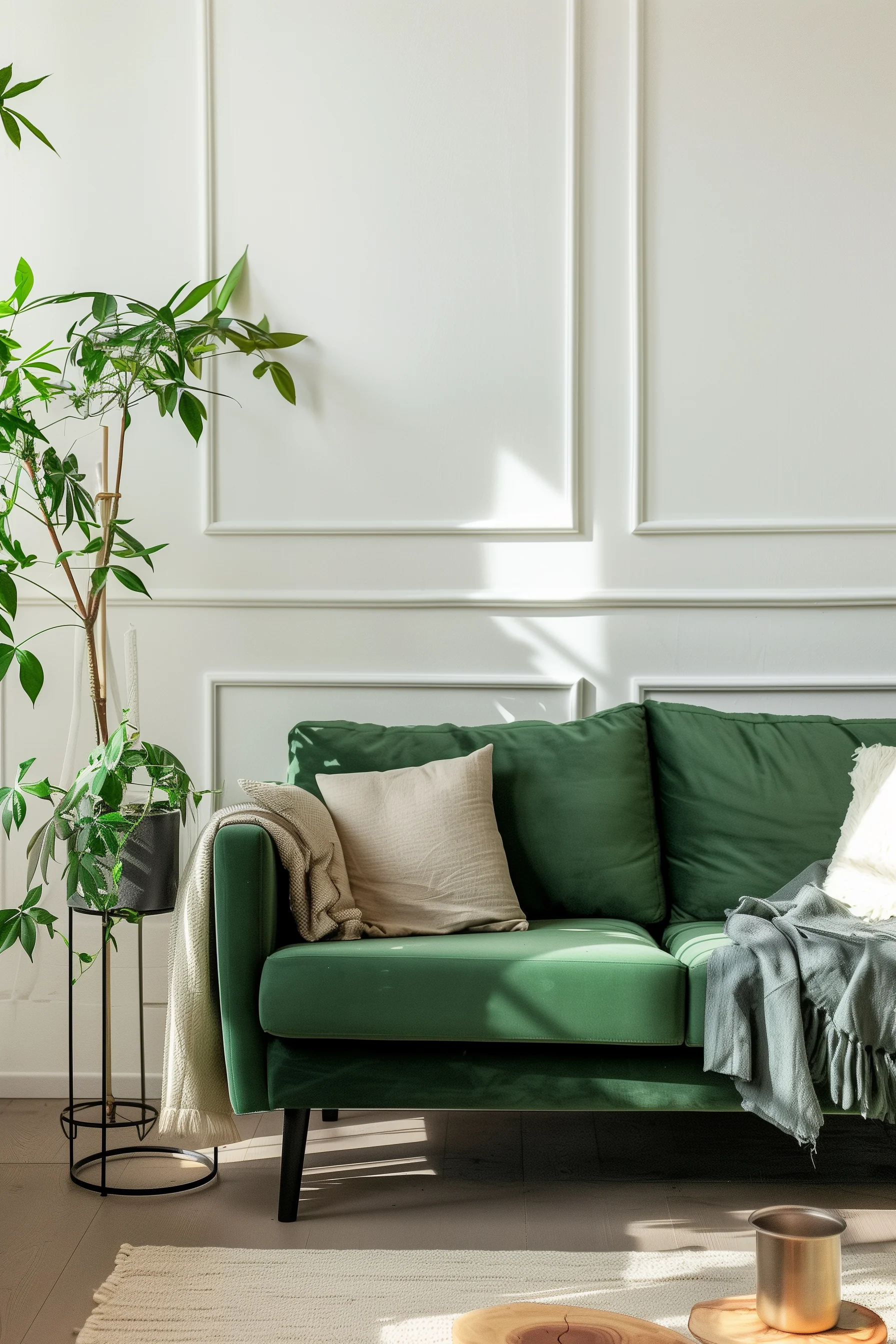 Interior Design With Green Sofa In Living Room Design Ideas