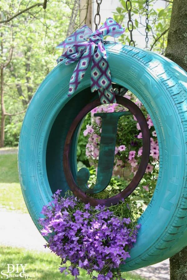 idées de jardin de pneus