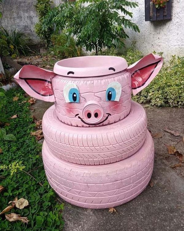 idées de jardin de pneus