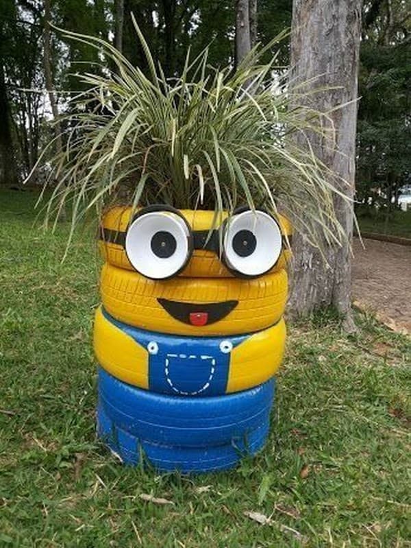 idées de jardin de pneus