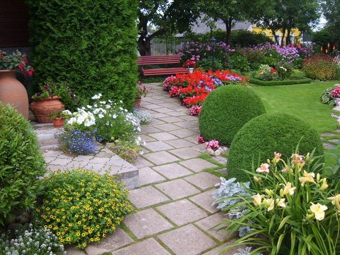 décoration de parterre de fleurs