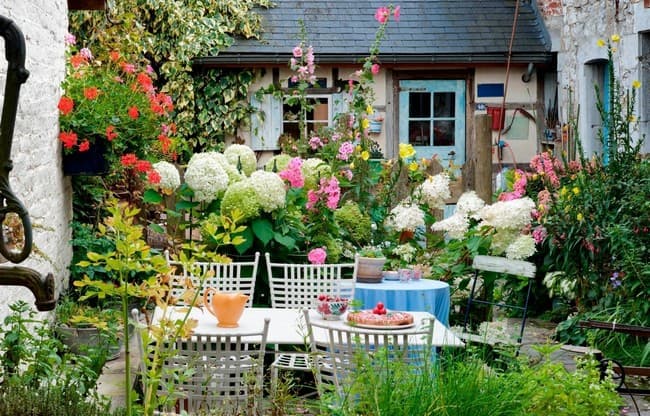 beaux parterres de fleurs