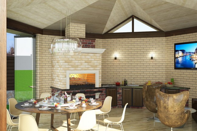 Gazebo avec barbecue