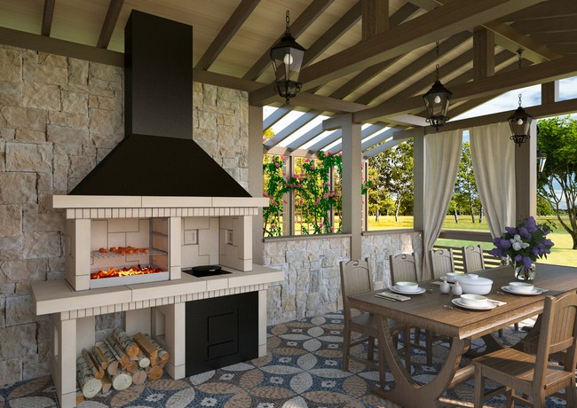 Gazebo avec barbecue