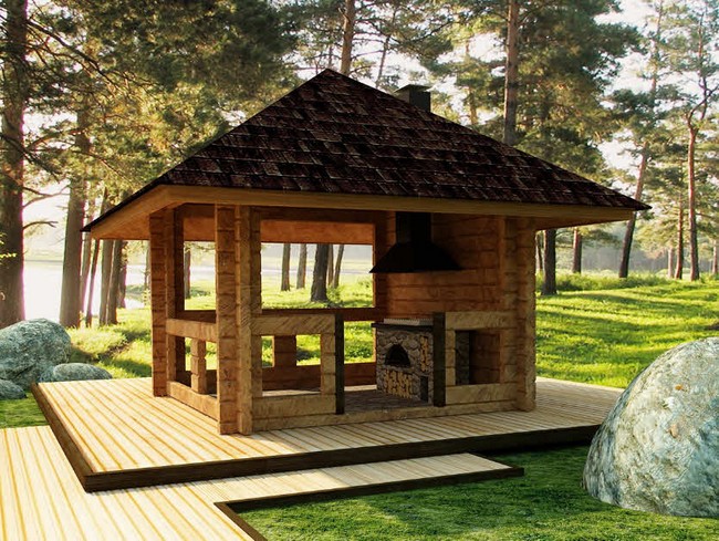 Gazebo avec barbecue