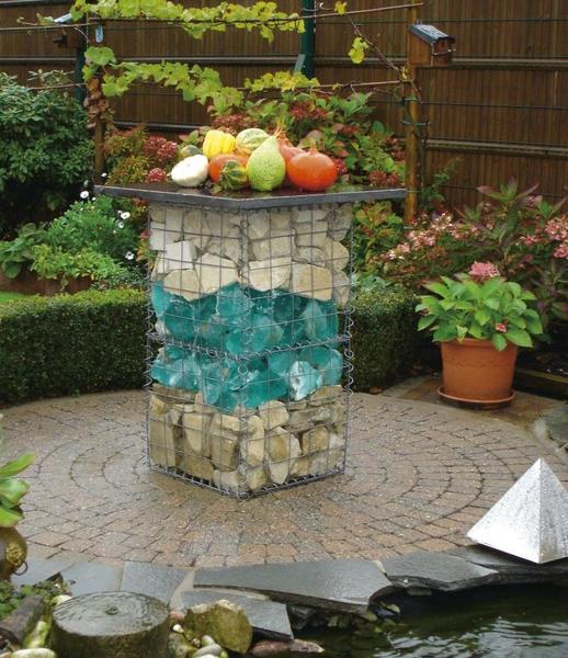 Gabion dans le jardin