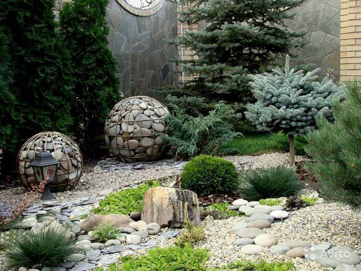 Gabion dans le jardin