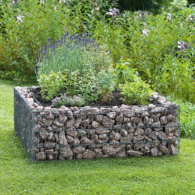 Gabion dans le jardin