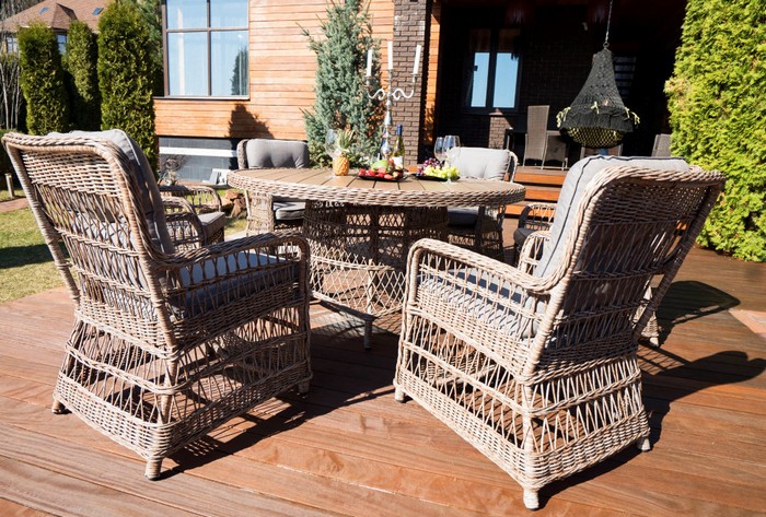 Mobilier de jardin en rotin