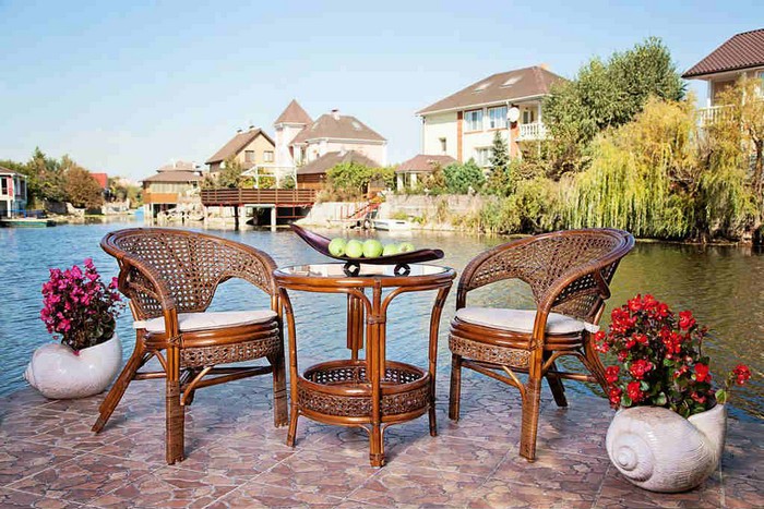 Mobilier de jardin en rotin