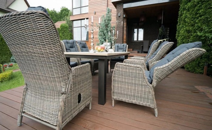 Mobilier de jardin en rotin