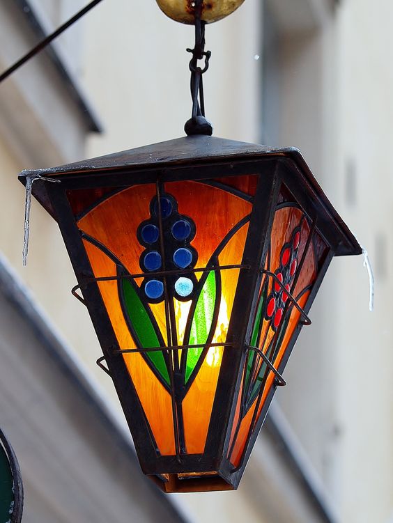 Lampadaires vitraux