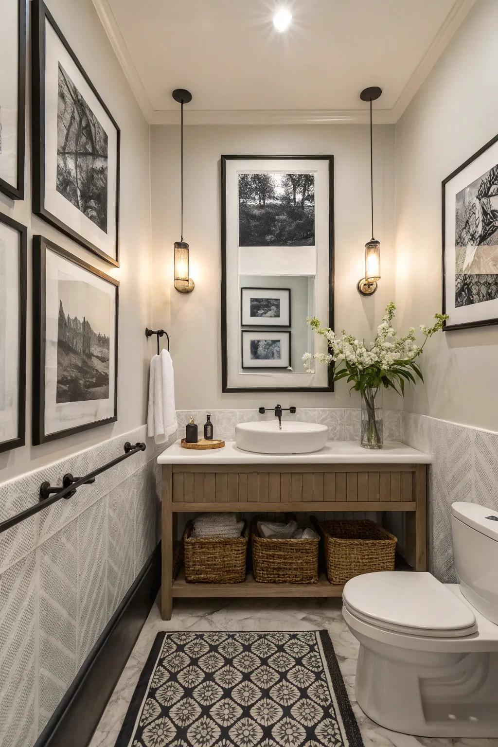 Artistic decor adds personality and interest.