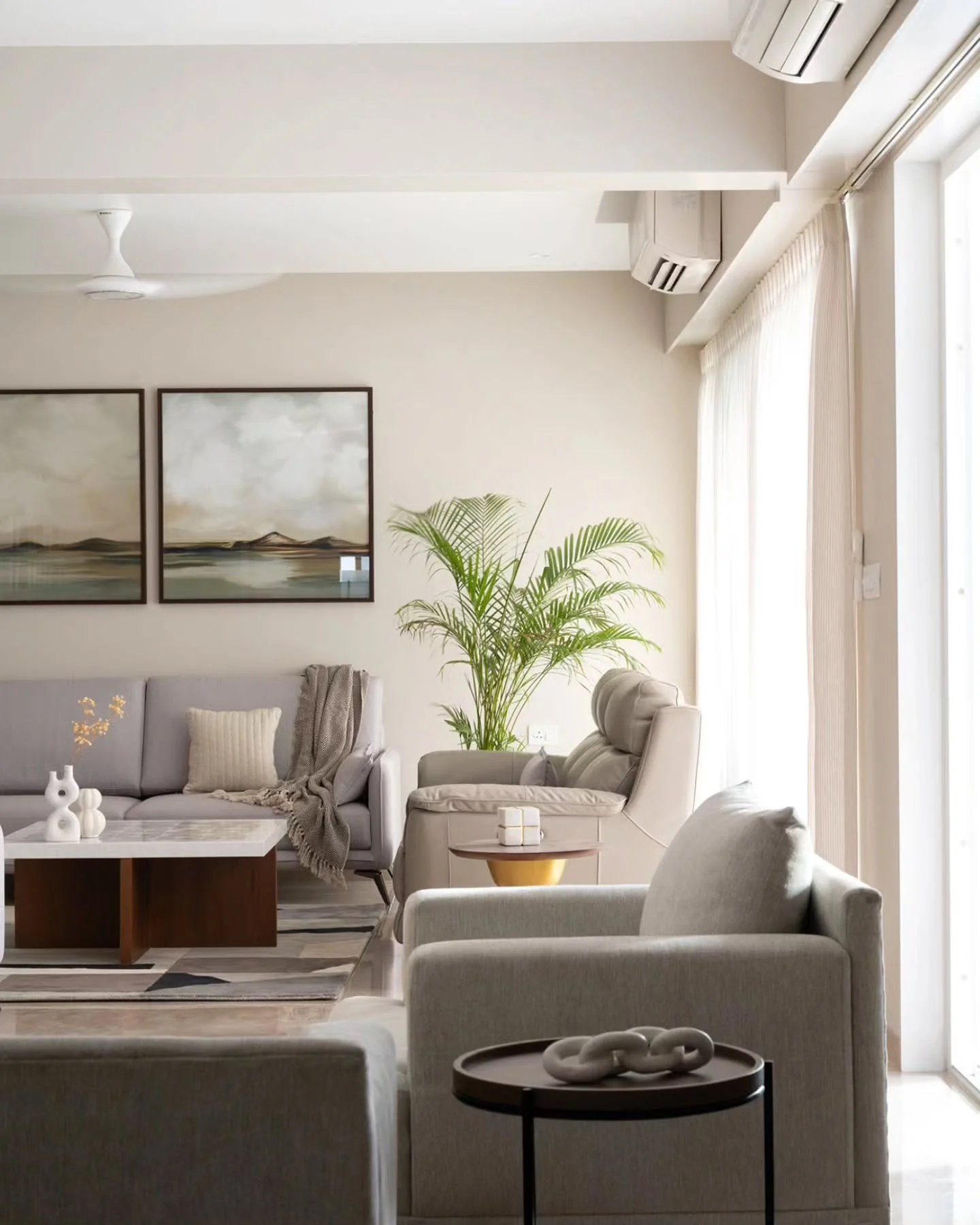 1. Modern Neutrals with Natural Accents (Condo Living Room Ideas)