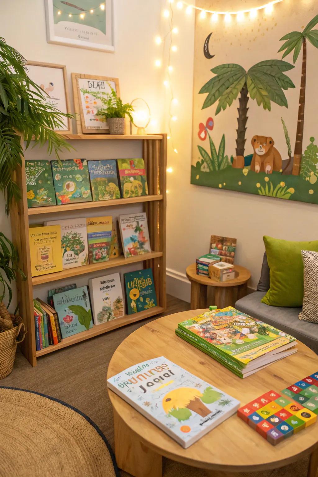 Engage individuals of all ages through the establishment of interactive rainforest nooks.