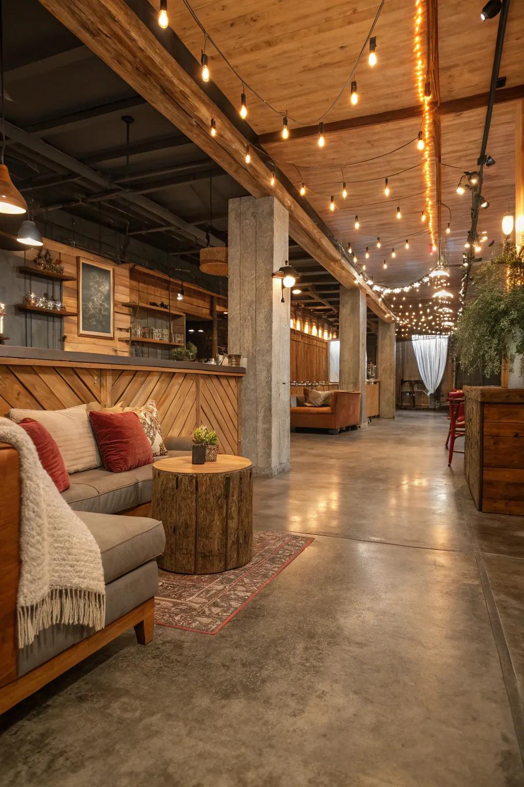 Wood-look concrete floors provide the best features of both materials: beauty and resilience.