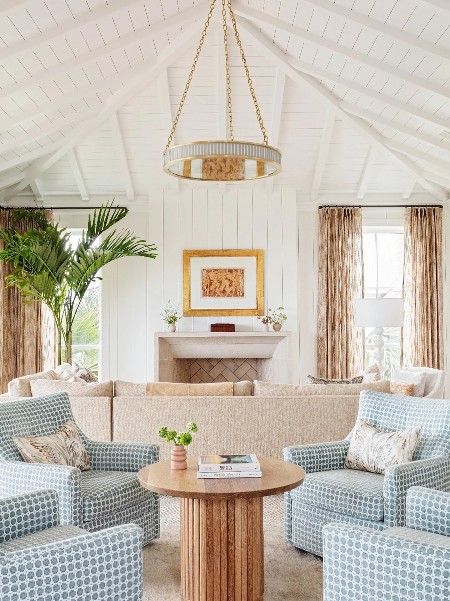 1. Sunwashed Neutrals with Soft Coastal Blue (Beach Living Room Ideas)