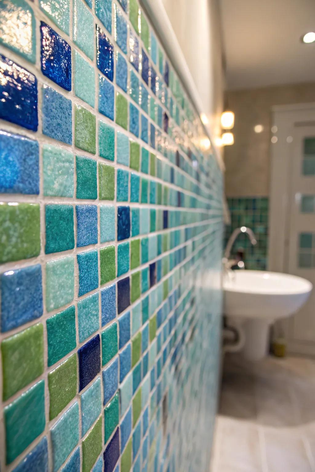 Mosaic tiles bring a hint of the ocean's shimmer into your home.