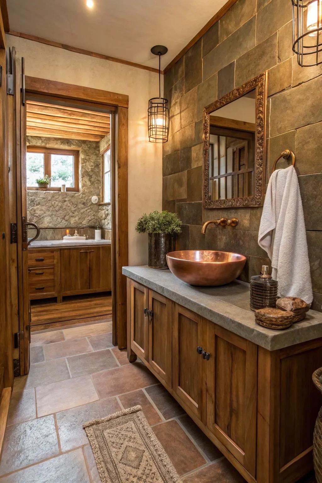 Establish a warm atmosphere with a nature-inspired palette.