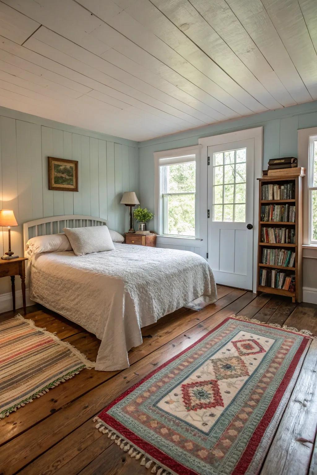 Layered ground mats append texture and warmth.