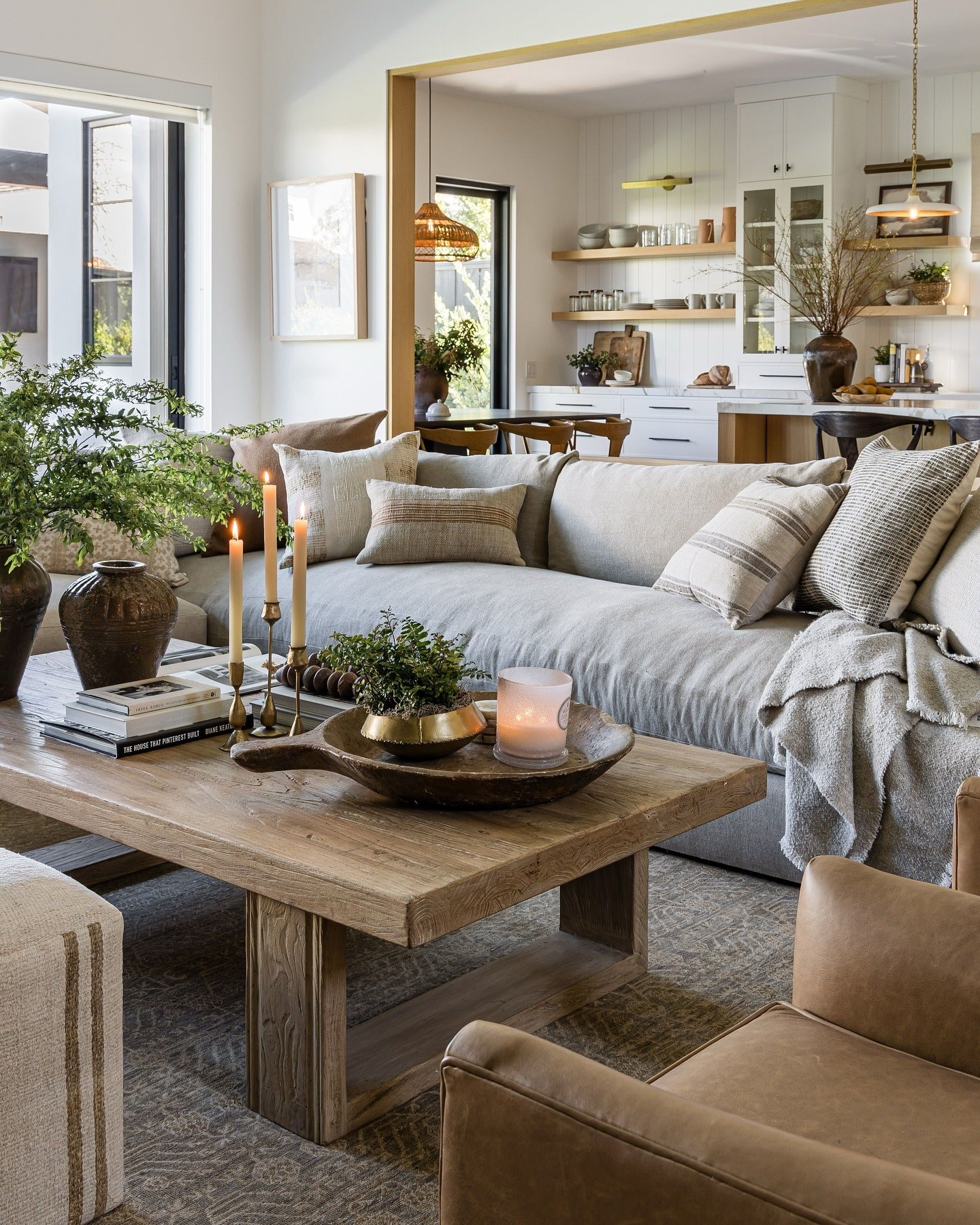 1. Modern Organic Sanctuary with Rustic Textures (Earth Tones Living Room Ideas)