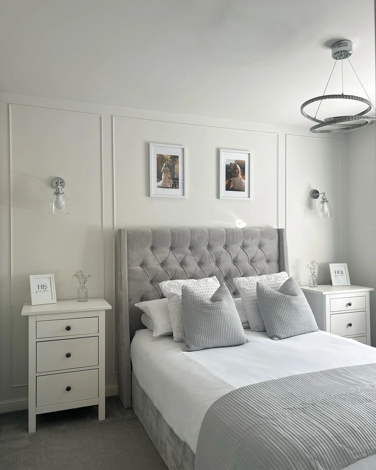 1. Tailored Light Gray Panel Bedroom (Light Gray Bedroom Ideas)