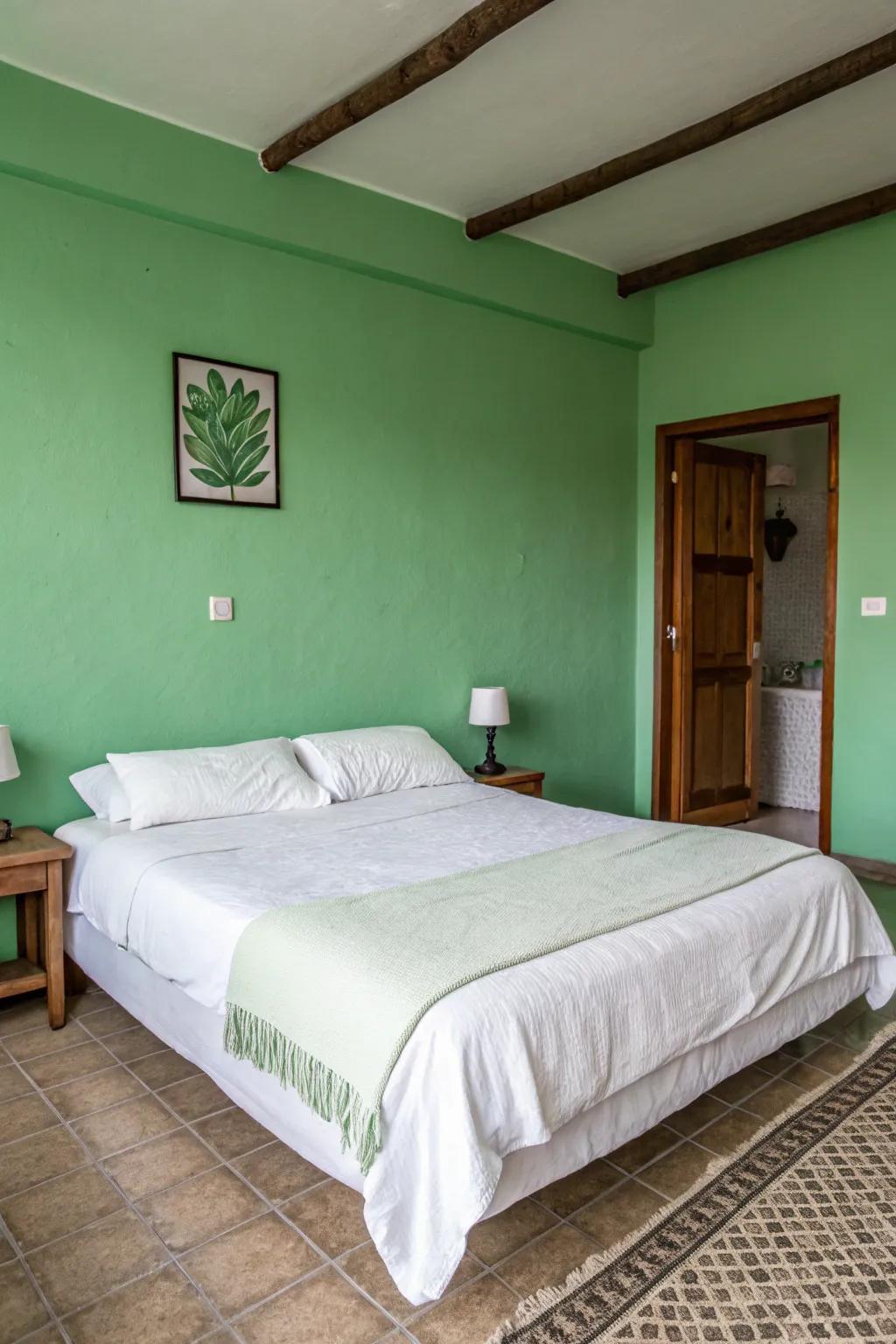 White bedding ensures a clean, sharp contrast.