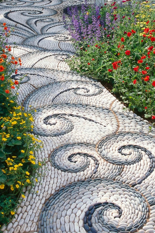 Les allées du jardin de galets