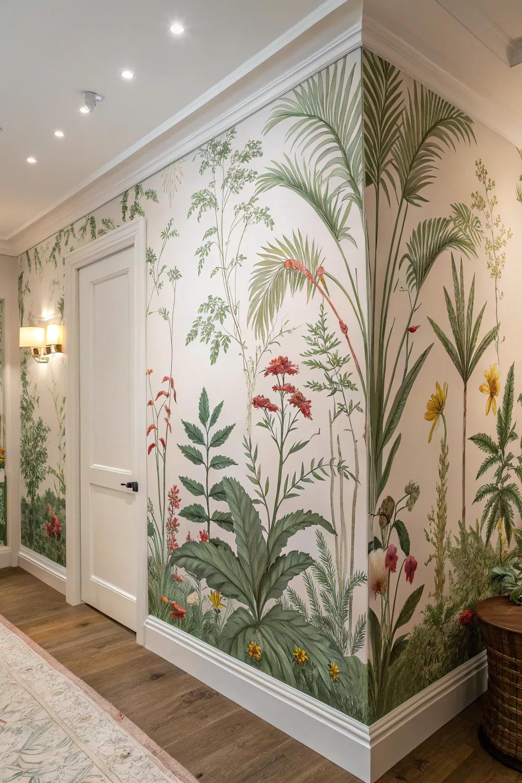 Nature-inspired wallpapers bring the outdoors in.