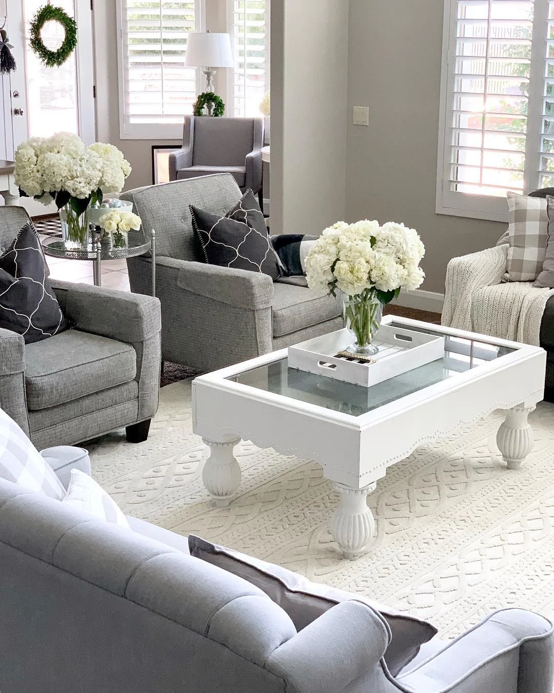 1. Soft Gray & White Classic Living Room Elegance (Gray Furniture Living Room Ideas)