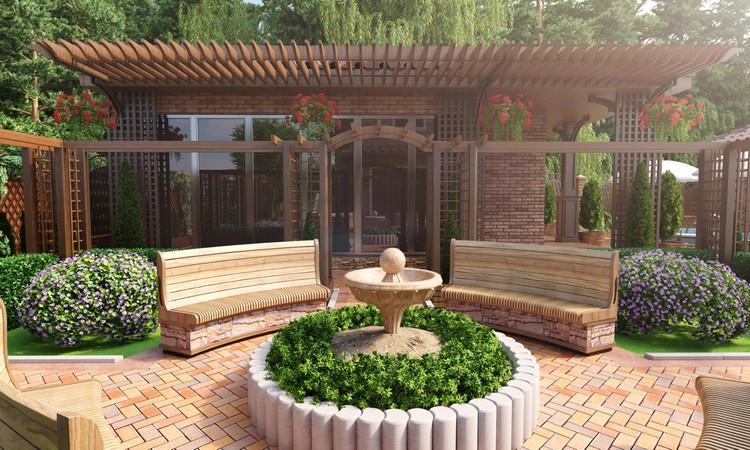 Conception de cour de maison privée