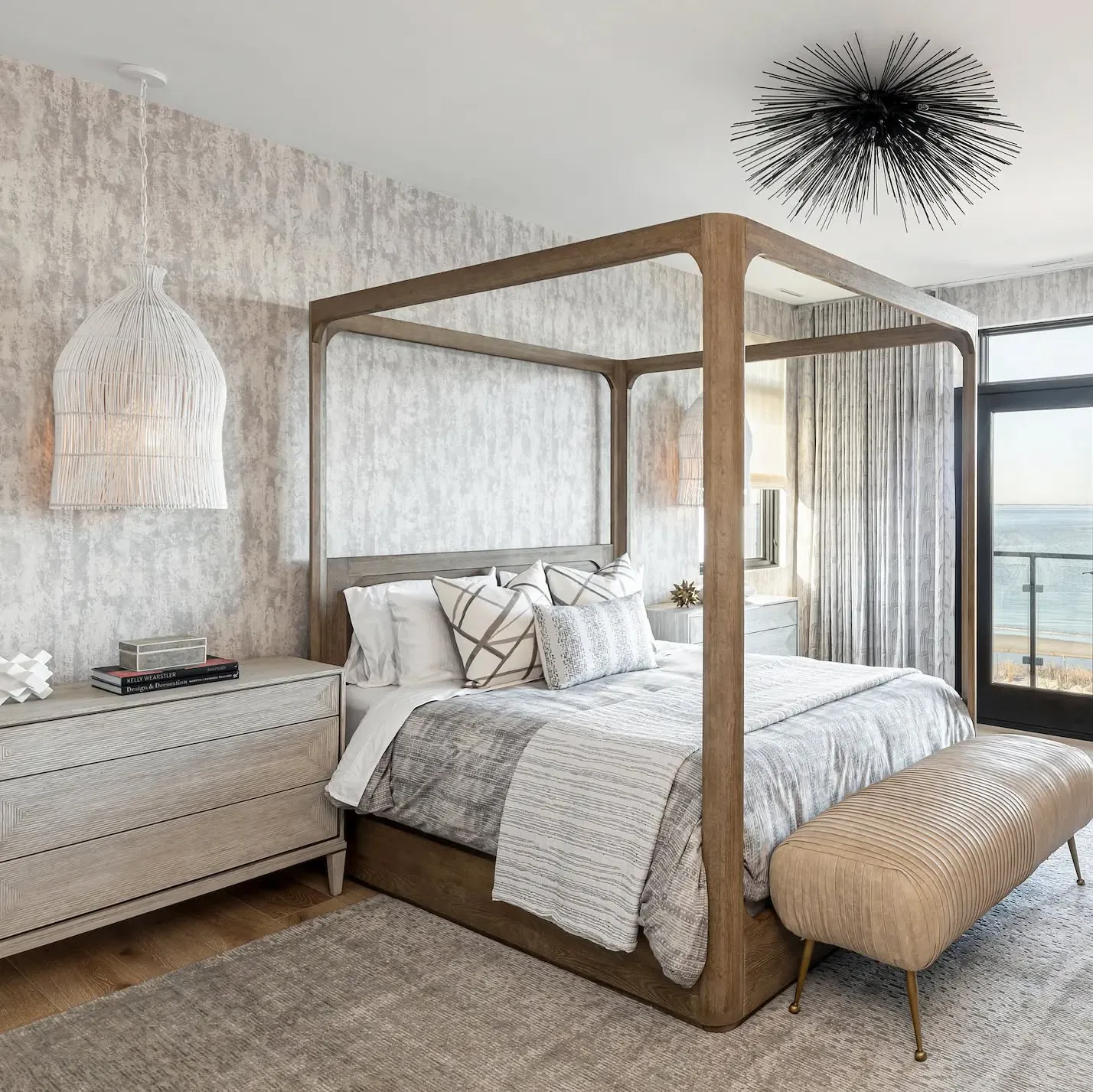6. Coastal Contemporary Bedroom with Soft Wood Tones (Natural Bedroom Ideas)