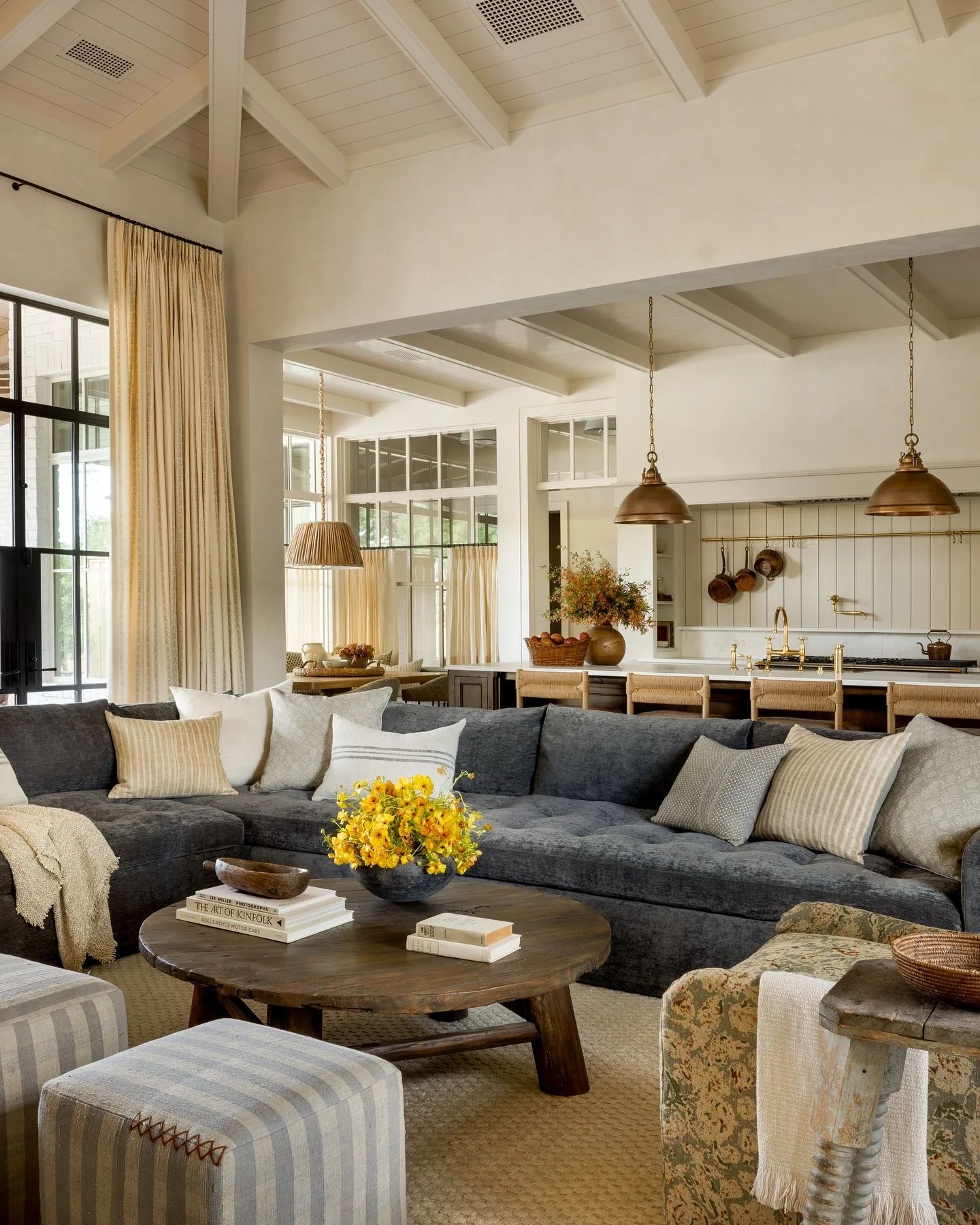 1. Organic Luxe: Modern Farmhouse Grey and Gold (Grey and Gold Living Room Ideas)