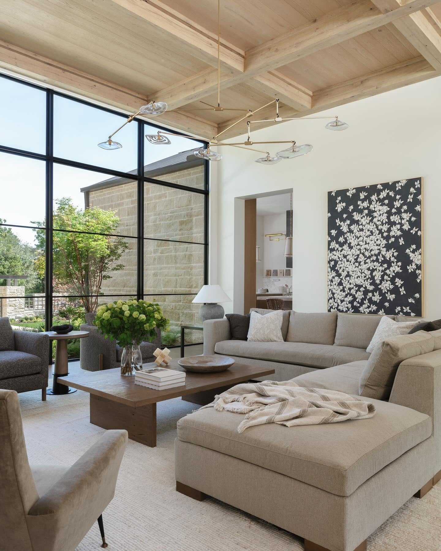 1. Modern Organic Great Room in Warm Oak + Soft Greige (Luxury Living Room Ideas)