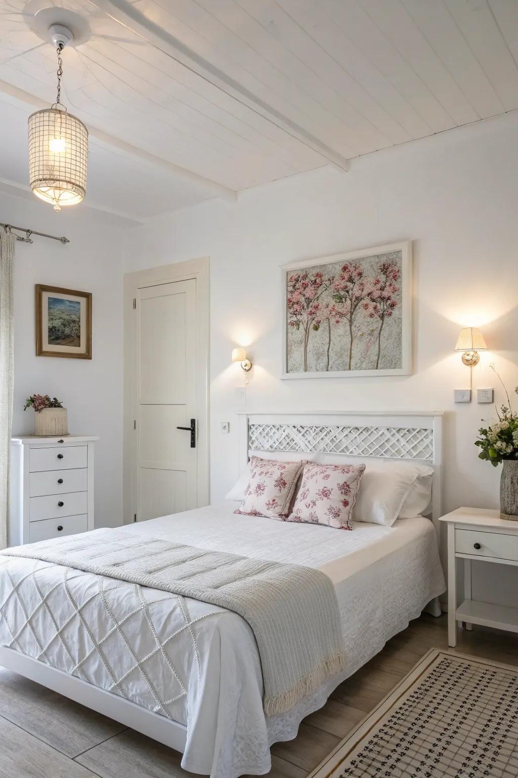 Creative touches give expression to a serene white interior.